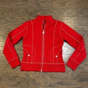 Vibrant Red Women's Turtleneck Sweater